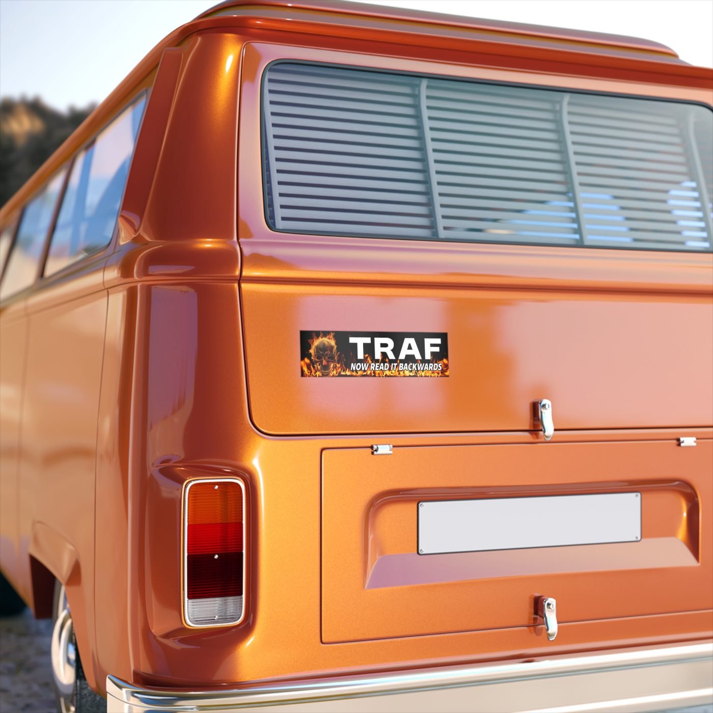 TRAF Now Read It Backwards Bumper Sticker | Teesperky