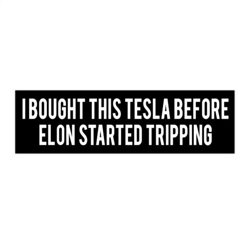I Bought This Tesla Before Elon Started Tripping Bumper Sticker