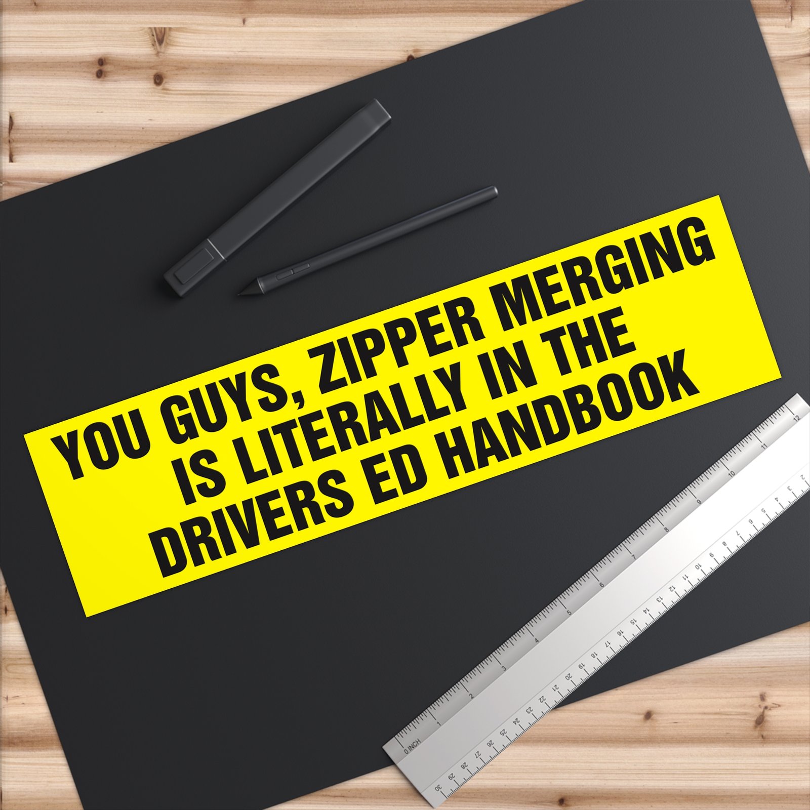 Zipper Merging is Literally in the Drivers Ed Handbook Bumper Sticker - Image 6