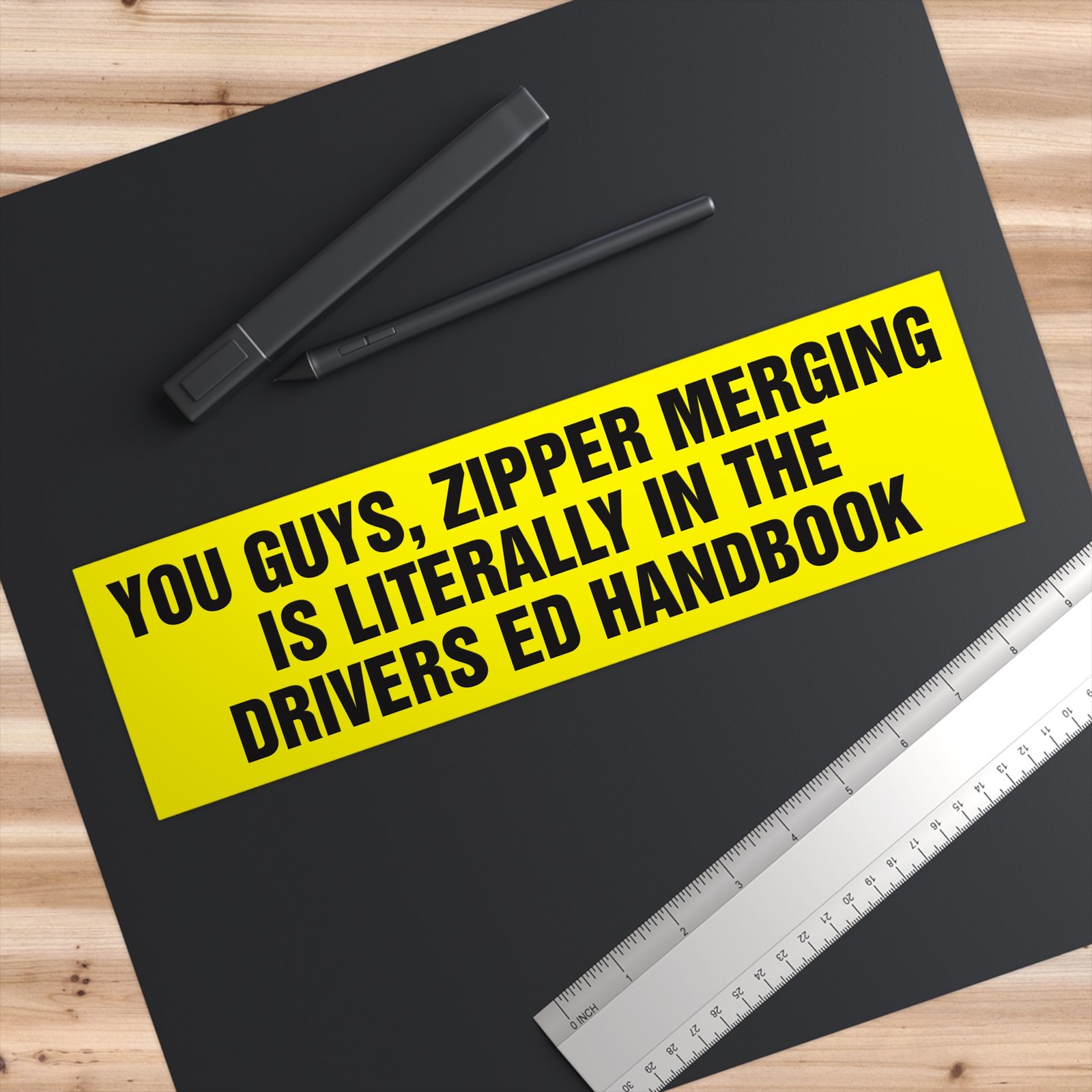 Zipper Merging is Literally in the Drivers Ed Handbook Bumper Sticker - Image 3