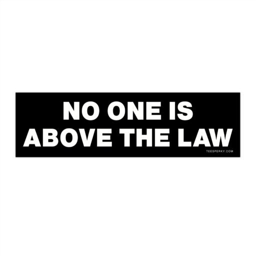 No One Is Above the Law Bumper Sticker