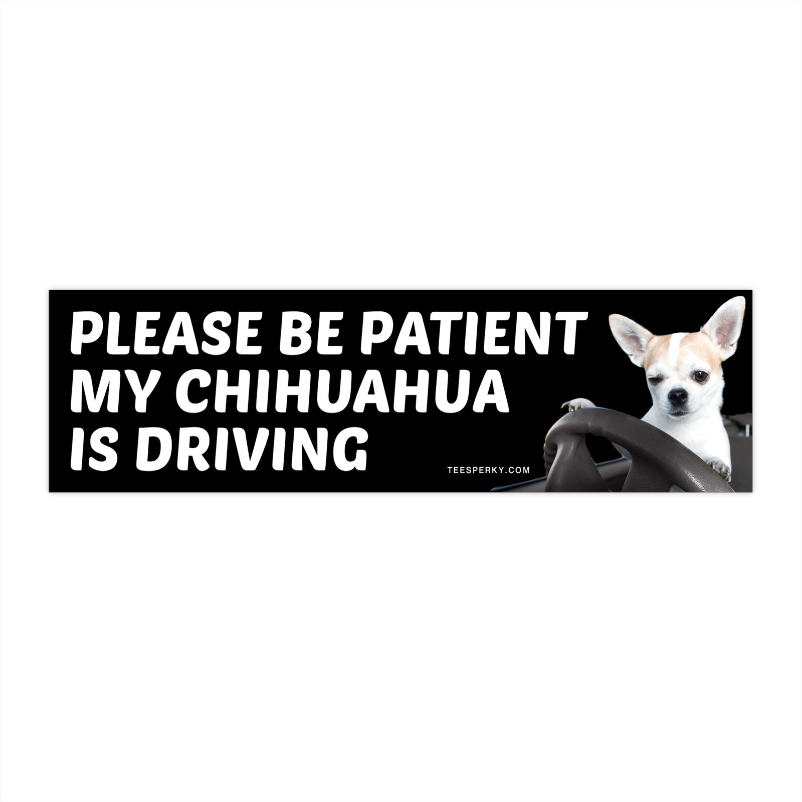 Please Be Patient My Chihuahua Is Driving Bumper Sticker