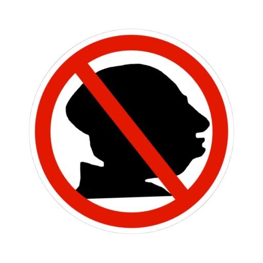 “No” Symbol Black Man Head Sticker