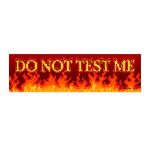Do Not Test Me Bumper Sticker
