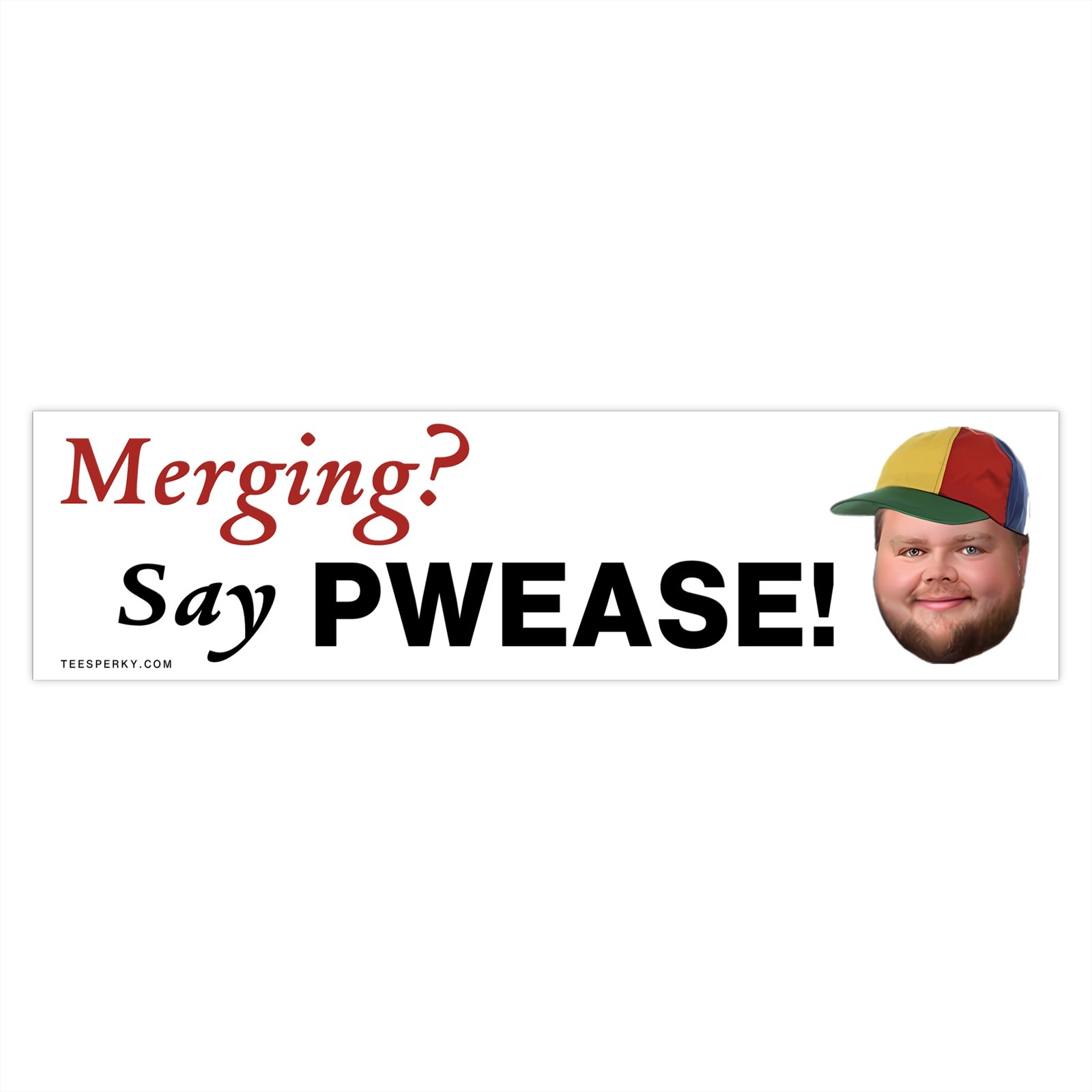 Merging? Say PWEASE! JD Vance Meme Bumper Sticker - Image 4