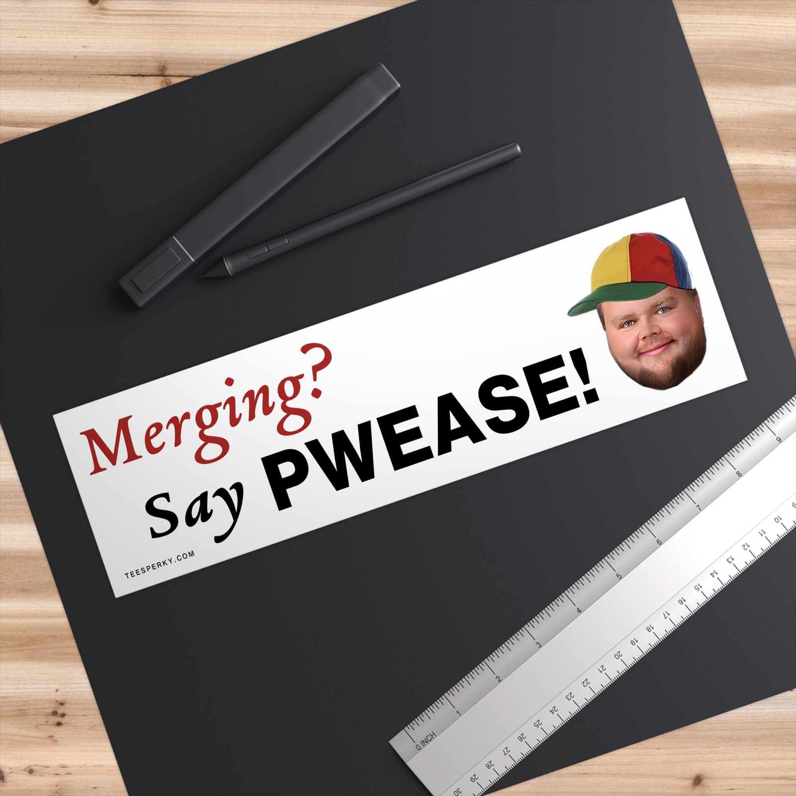 Merging? Say PWEASE! JD Vance Meme Bumper Sticker - Image 3