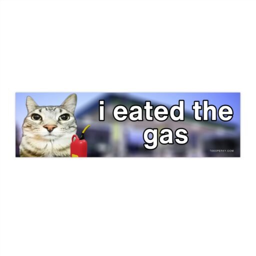 I Eated the Gas Cat Bumper Sticker