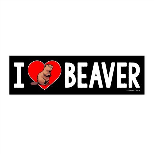 I Love Beaver Bumper Sticker