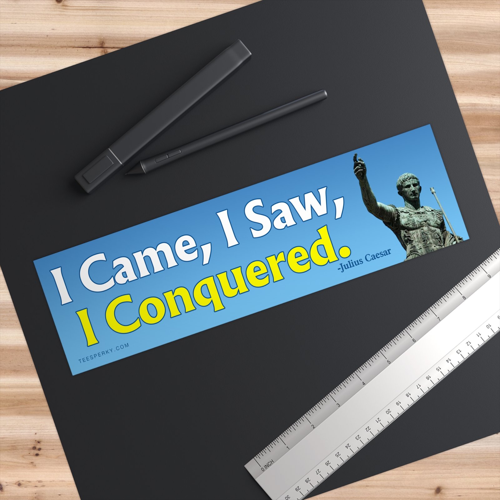 I Came, I Saw, I Conquered Julius Caesar Bumper Sticker - Image 3