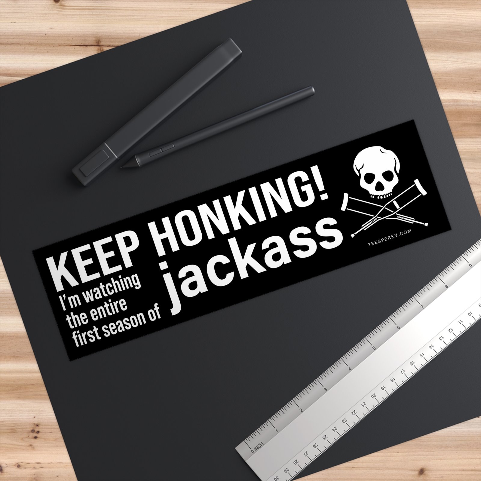 Keep Honking! I'm Watching Jackass Bumper Sticker - Image 3