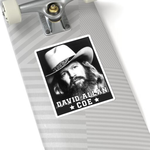 David Allan Coe Sticker - 6" × 4.6", White