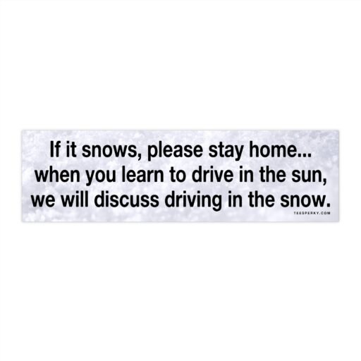 If It Snows Please Stay Home Bumper Sticker