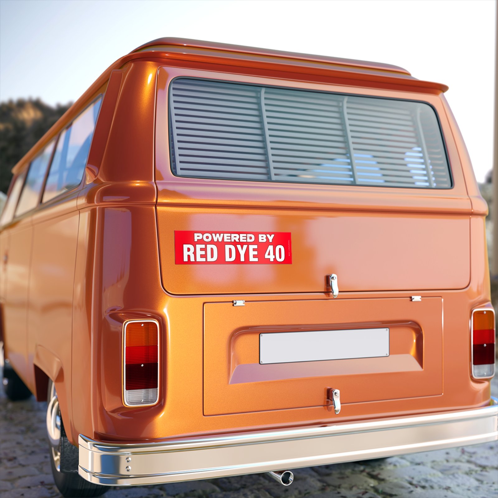 Powered by Red Dye 40 Bumper Sticker - Image 5