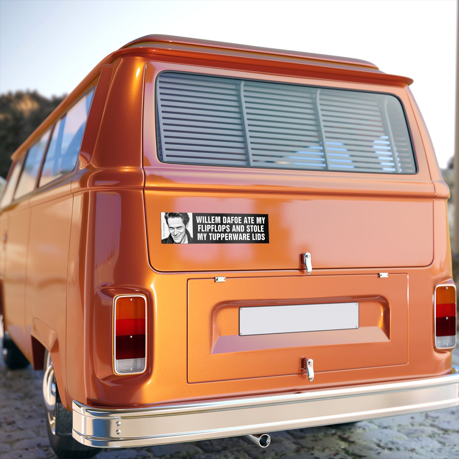 Willem Dafoe Ate My Flipflops Bumper Sticker - Image 5