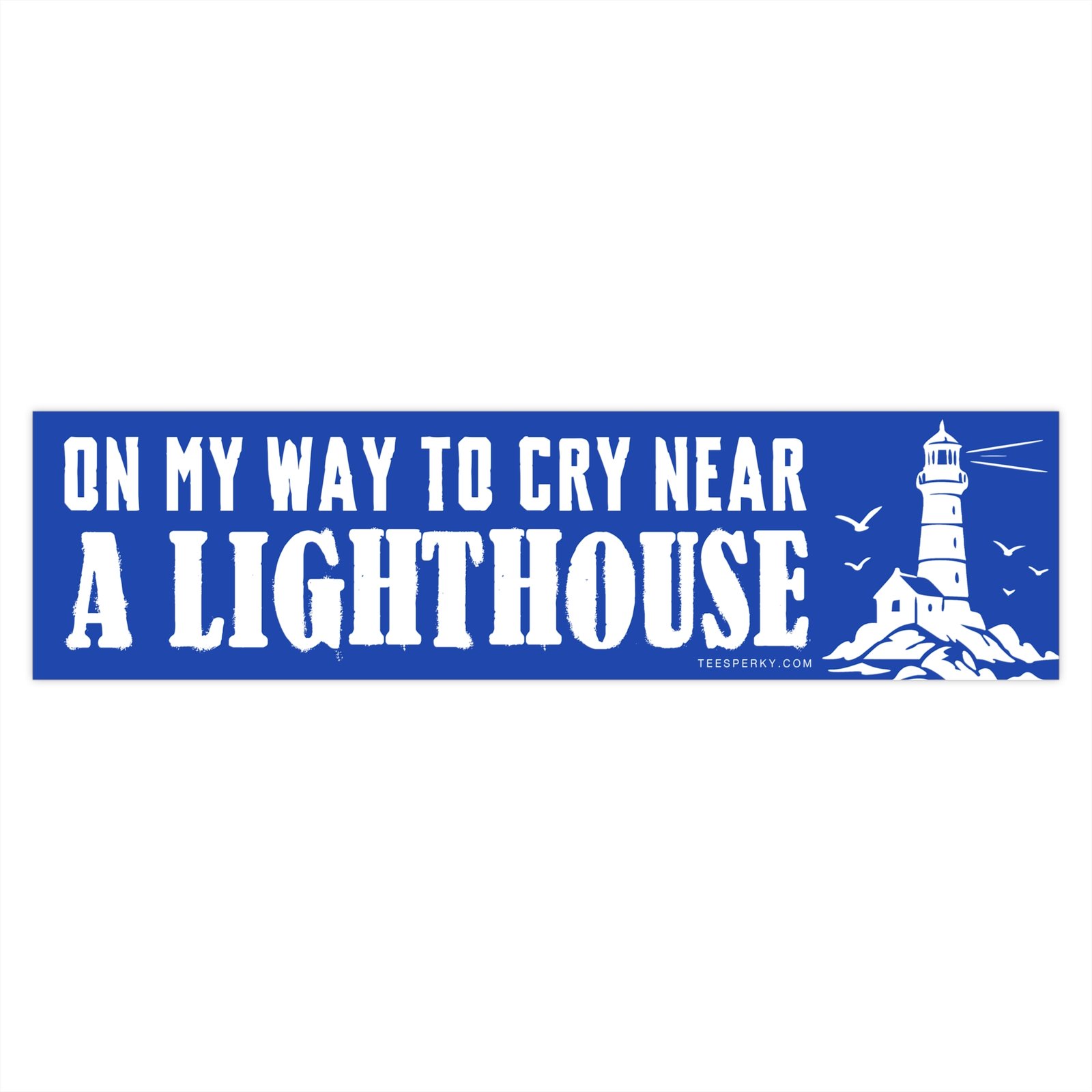 On My Way to Cry Near a Lighthouse Bumper Sticker - Image 4