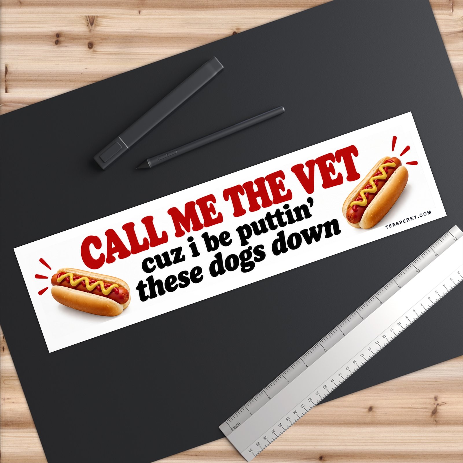 Call Me the Vet Cuz I Be Puttin' These Dogs Down Bumper Sticker - Image 6