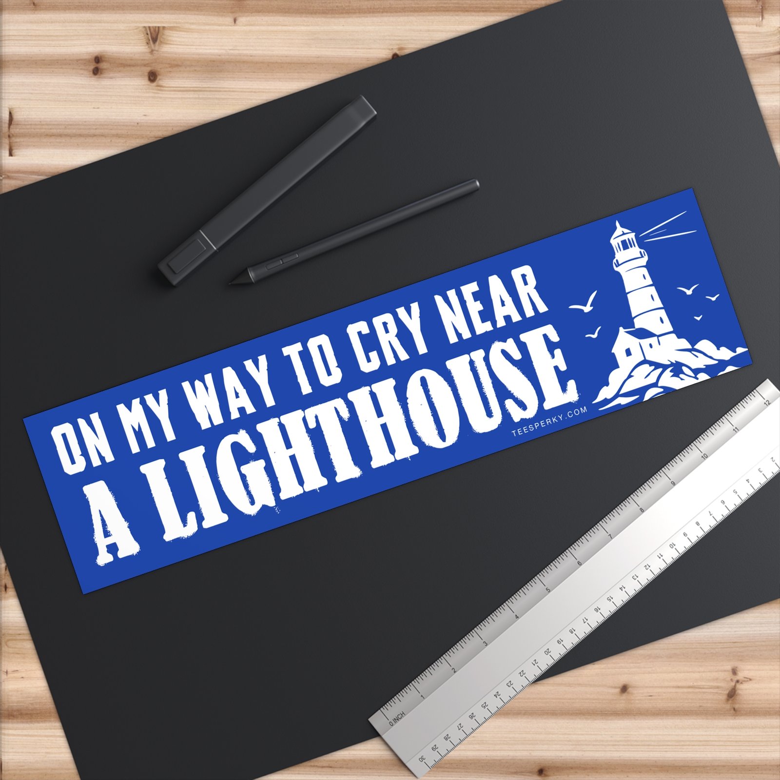 On My Way to Cry Near a Lighthouse Bumper Sticker - Image 6