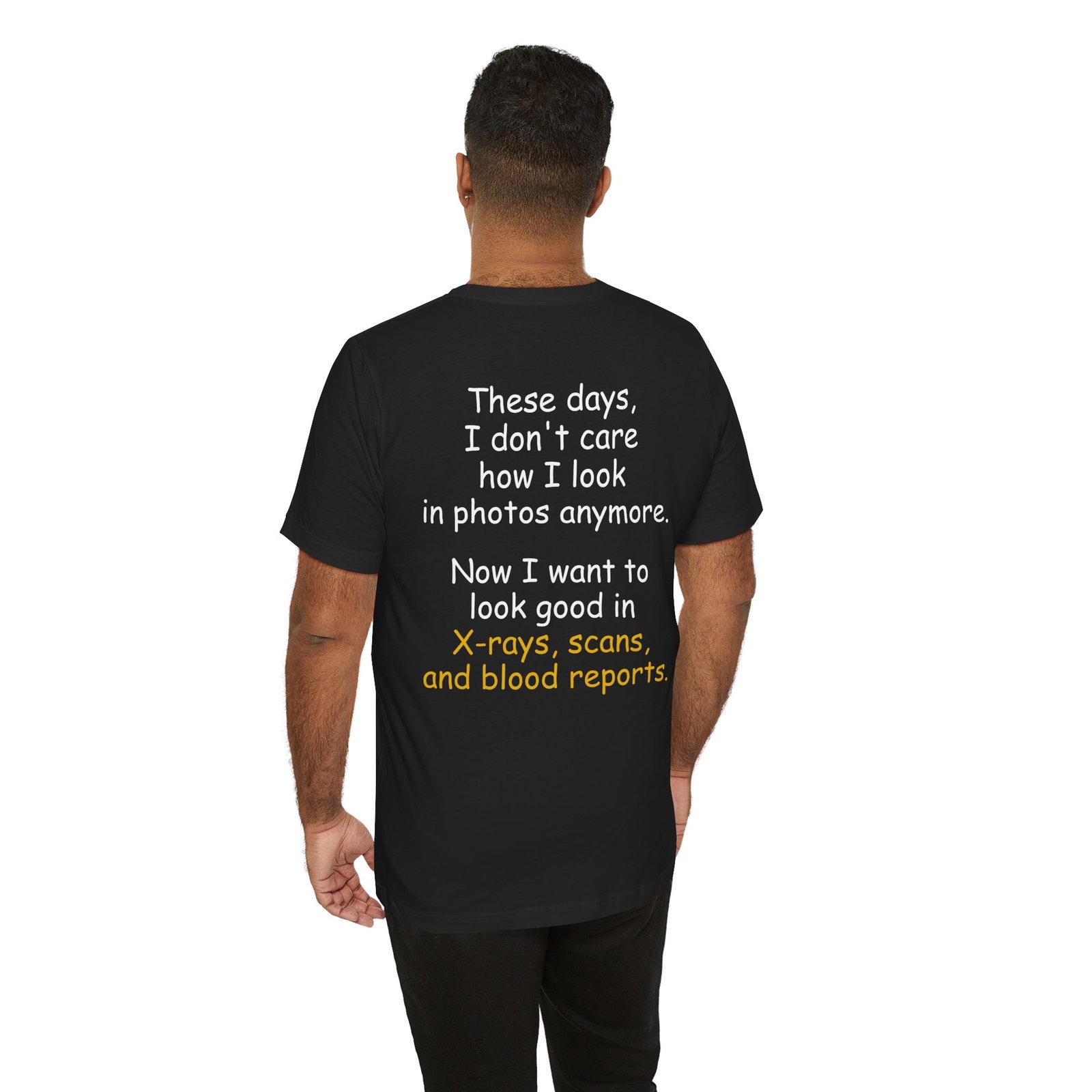 Funny X-Rays Scans Blood Reports T-Shirt (Back Side) - Image 3