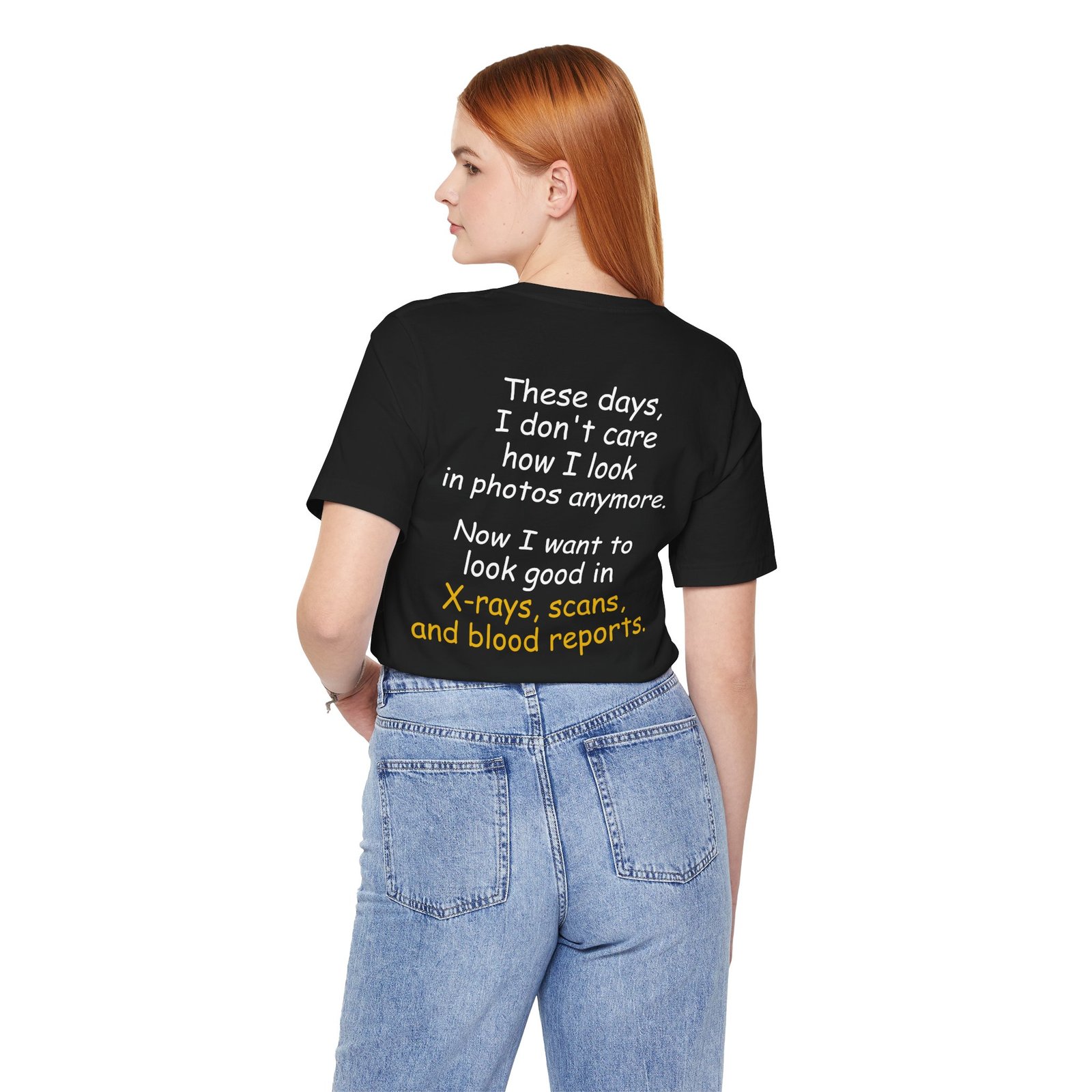 Funny X-Rays Scans Blood Reports T-Shirt (Back Side) - Image 2